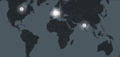 Weltkarte mit den Standorten des Beschichtungsspezialisten Adelhelm Unternehmensgruppe
