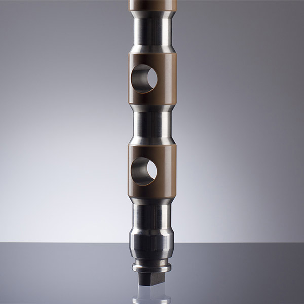 Rotary vane with PEEK for the food industry.
