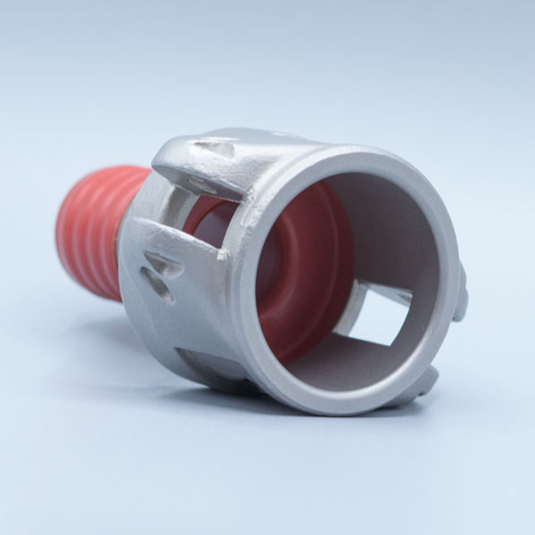 Tank nozzle with PFA Ruby Red® coating.